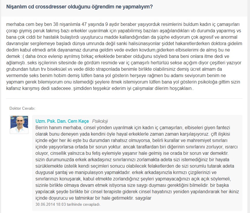 cd nedir? crossdresser nedir? doktora sorulan soru